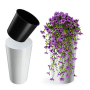 Vaso da fiori KADAX 47 cm con coperchio e inserto, in plastica bianca.