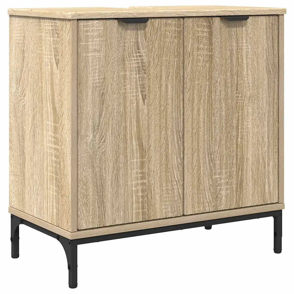 Armadio per Lavabo da Bagno-Armadietto da bagno-Mobiletto da bagno Rovere Sonoma 60,5 x 33,5 x 61 cm