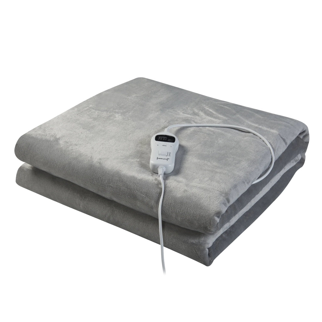 Coperta elettrica riscaldata 120 watt camera da letto 180 x 130 cm grigio scuro 03_0009331
