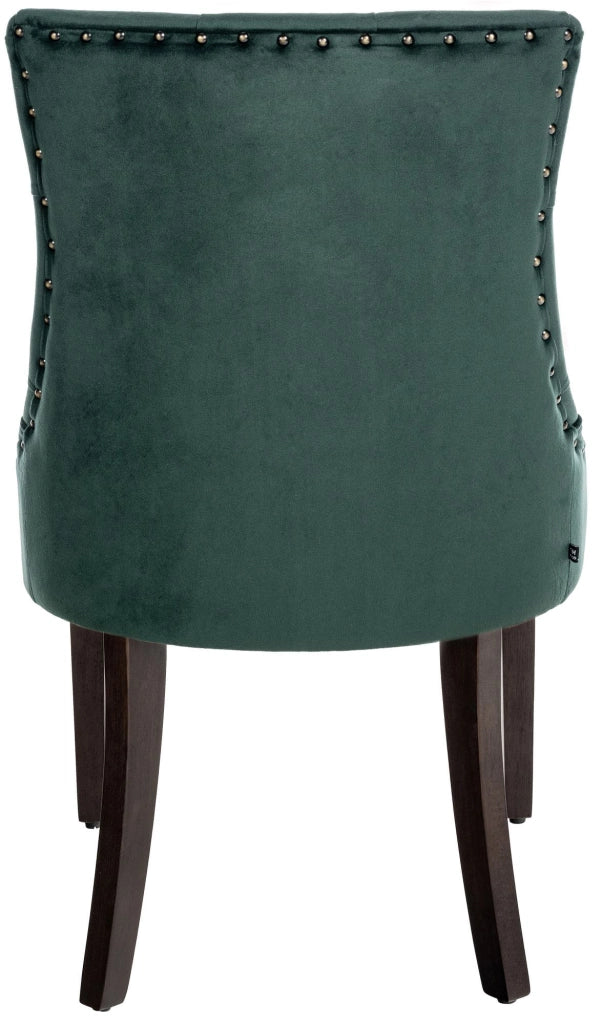 Poltrona Pranzo Aberdeen In Velluto Verde scuro,antico
