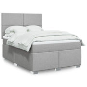 Giroletto a Molle con Materasso Grigio Chiaro 140x200cm Tessuto