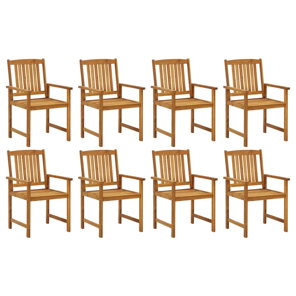 Sedie da Giardino con Cuscini 8 pz in Legno Massello di Acacia 3078202