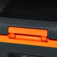 Frigorifero Elettrico Portatile 40L, Frigorifero Congelatore con Maniglie, 58,7L x 36,5l x 43,8H cm, Arancione e Nero