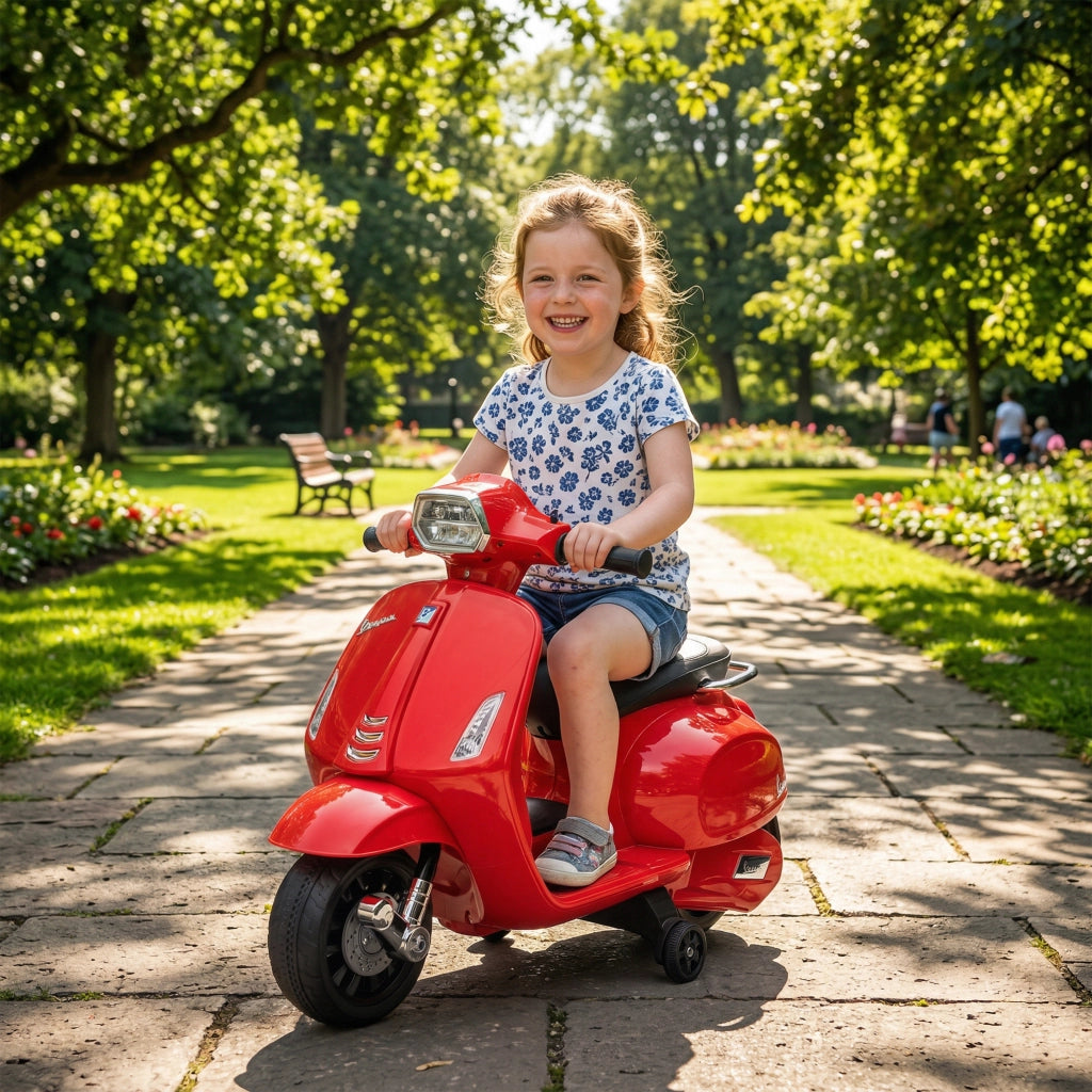 Moto Elettrica Bambini 2-4 Anni ¨C Xylo ¨C Batteria 6V Rosso con Faro e Clacson