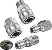 Connettori per pompa ad alta pressione, 1/4 pollici, connettori NPT 1/4 pollici, pezzi di connessione per pompa ad alta pressione con filo interno (argento)
