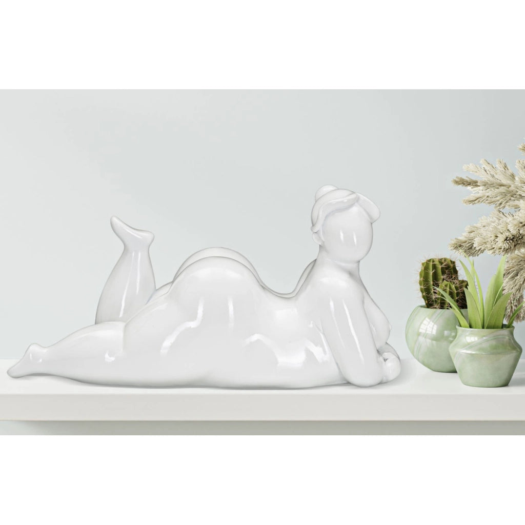 Scultura VKH377, Bianco, Poliresina, 32x16x16 cm