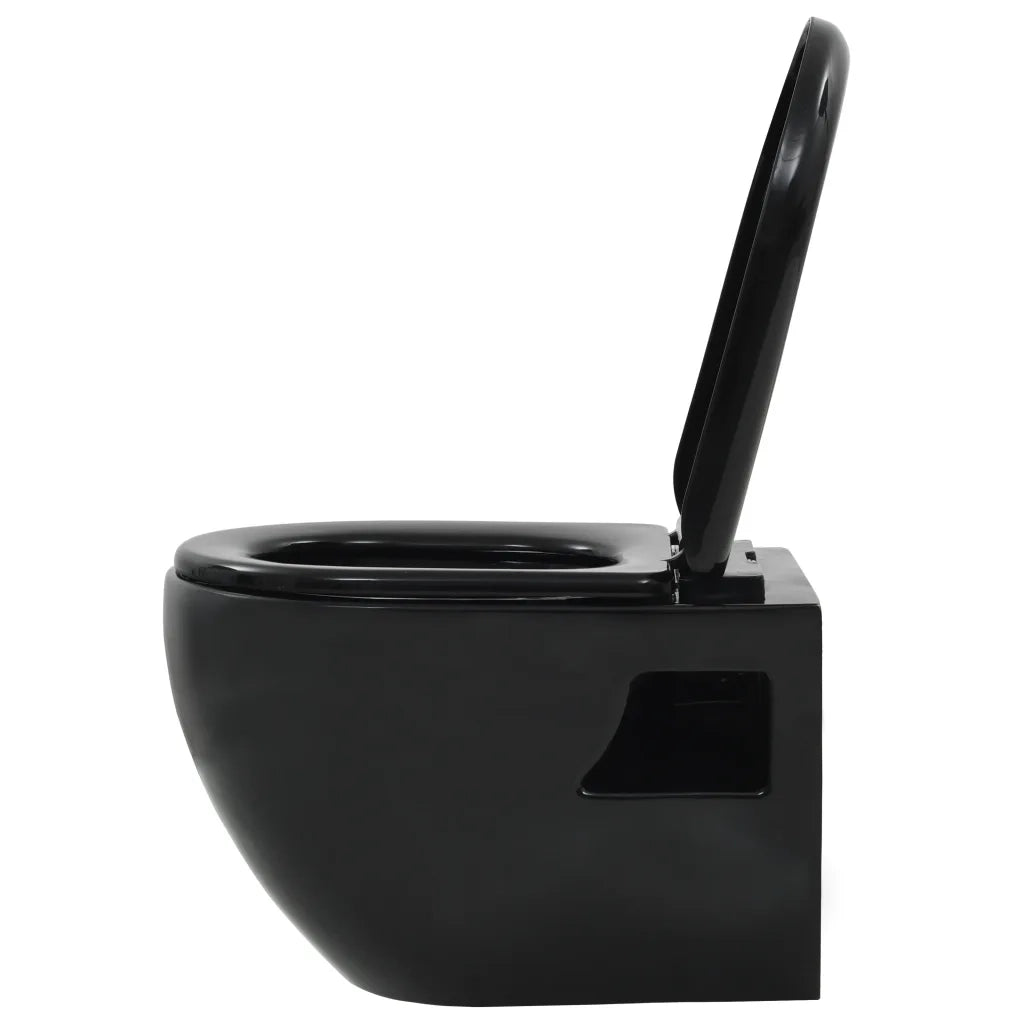 WC a Muro con Sciacquone Nascosto in Ceramica Nera CFW5514905