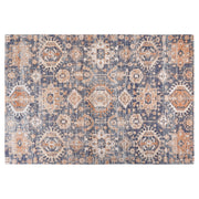 Tappeto lungo in cotone blu e rosso 140 x 200 cm con effetto invecchiato stile orientale ingresso soggiorno