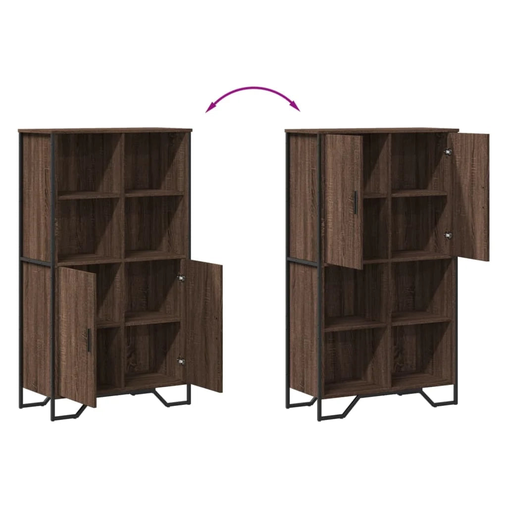 Buffet credenza cassettiera mobiletto mobile contenitore organizer cucina soggiorno salotto alto 79,5 x 35,5 x 137,5 cm legno ingegnerizzato marrone 02_0033928