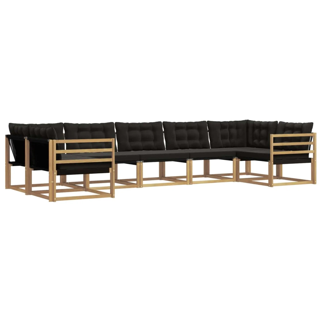 Set di divani da esterno con cuscino 7 pcs Bianco e Nero 3389034