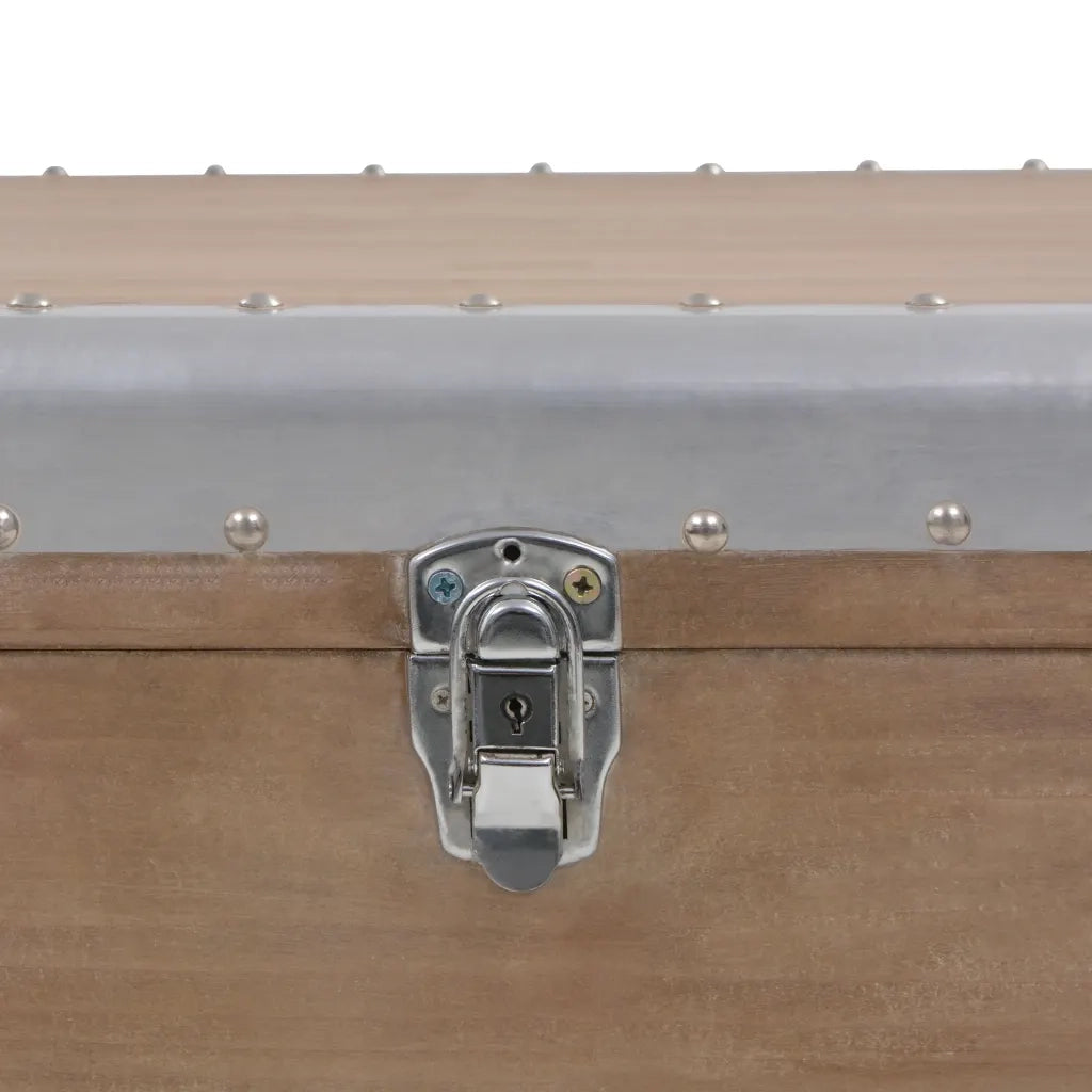 Baule Portaoggetti in Massello di Abete 91x52x40cm Marrone CFW2392087