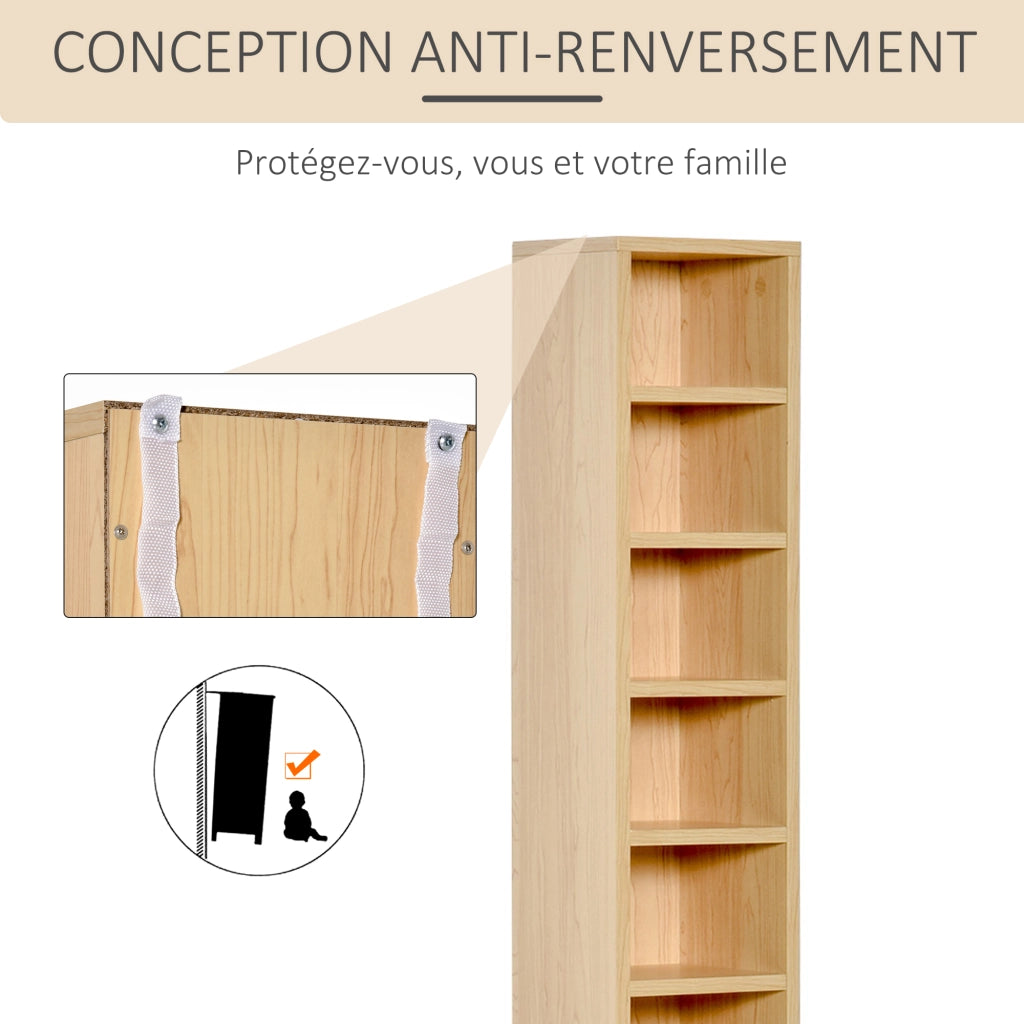 Libreria a colonna 2 pezzi ¨C Xylo ¨C legno effetto faggio 6 ripiani 21x19x88cm