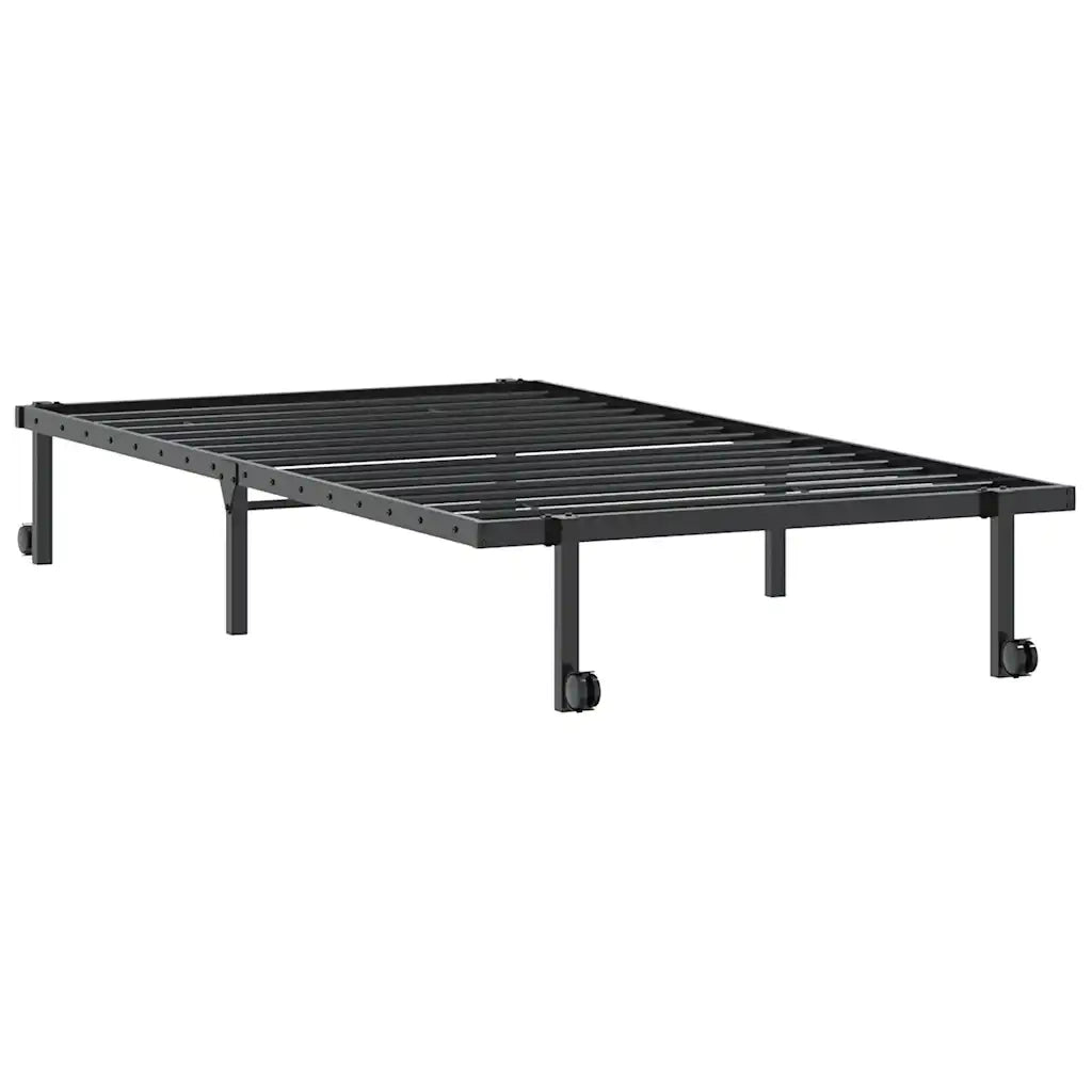 Giroletto senza Materasso Pieghevole Nero 100x200 cm in Acciaio