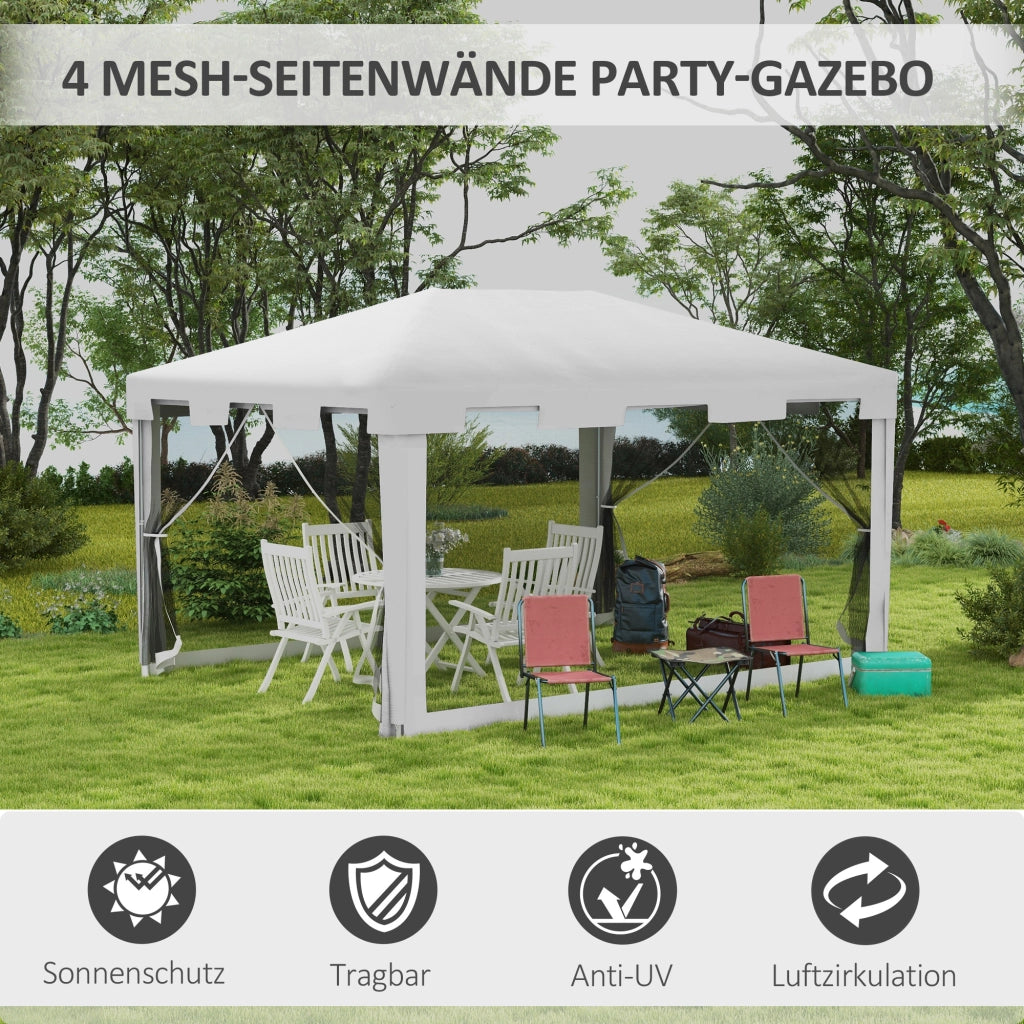 Gazebo da giardino 3x3 m ¨C zephmum ¨C bianco, 395x295x255 cm, pieghevole