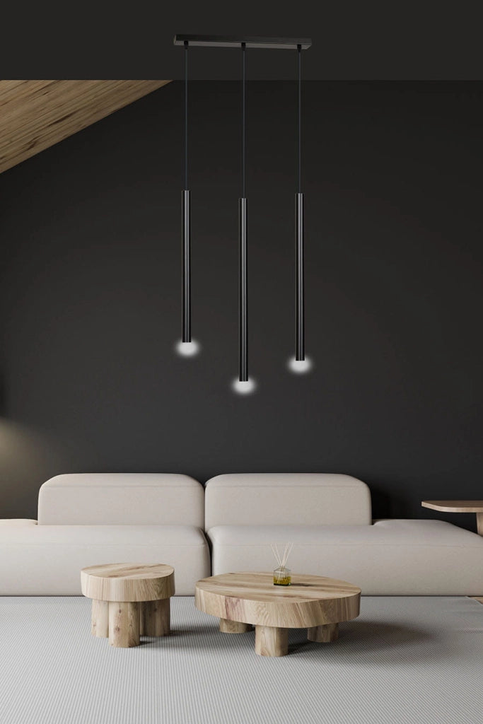 Lampadario Emibig Selter 3 Nero 3xG9 Alluminio H120cm