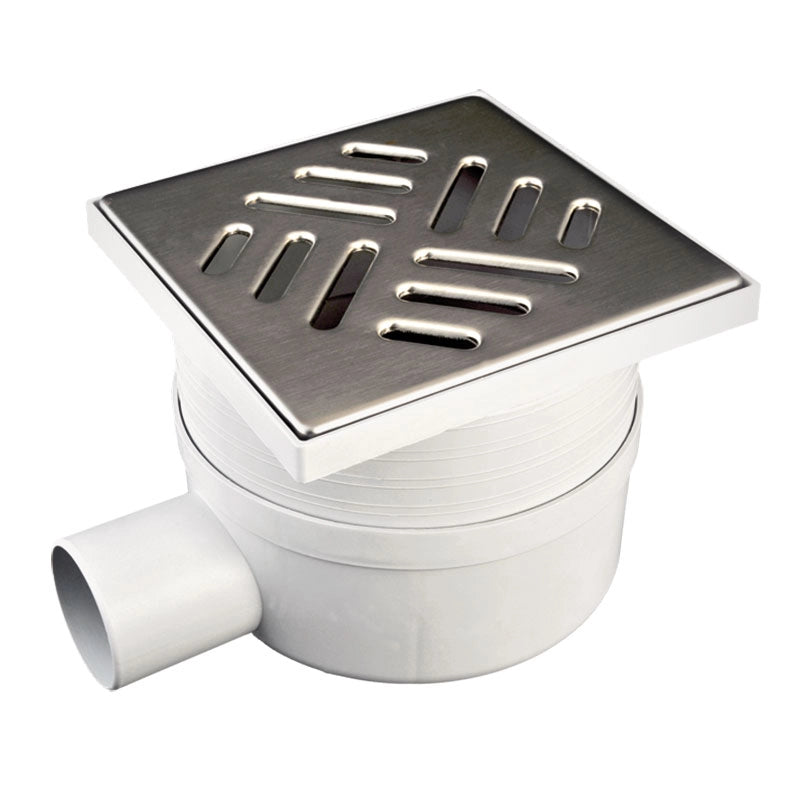 CHIUSINO CON SCARICO LAT. TELESCOPICO GRIGLIA IN ACCIAIO INOX 11,5x11,5 cm - scarico Ø 50 mm