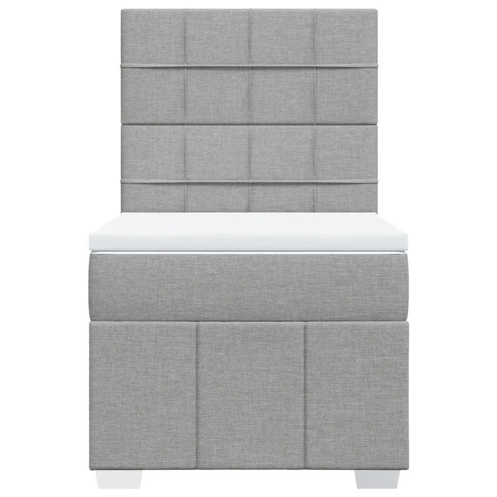Giroletto a Molle con Materasso Grigio Chiaro 90x190 cm Tessuto