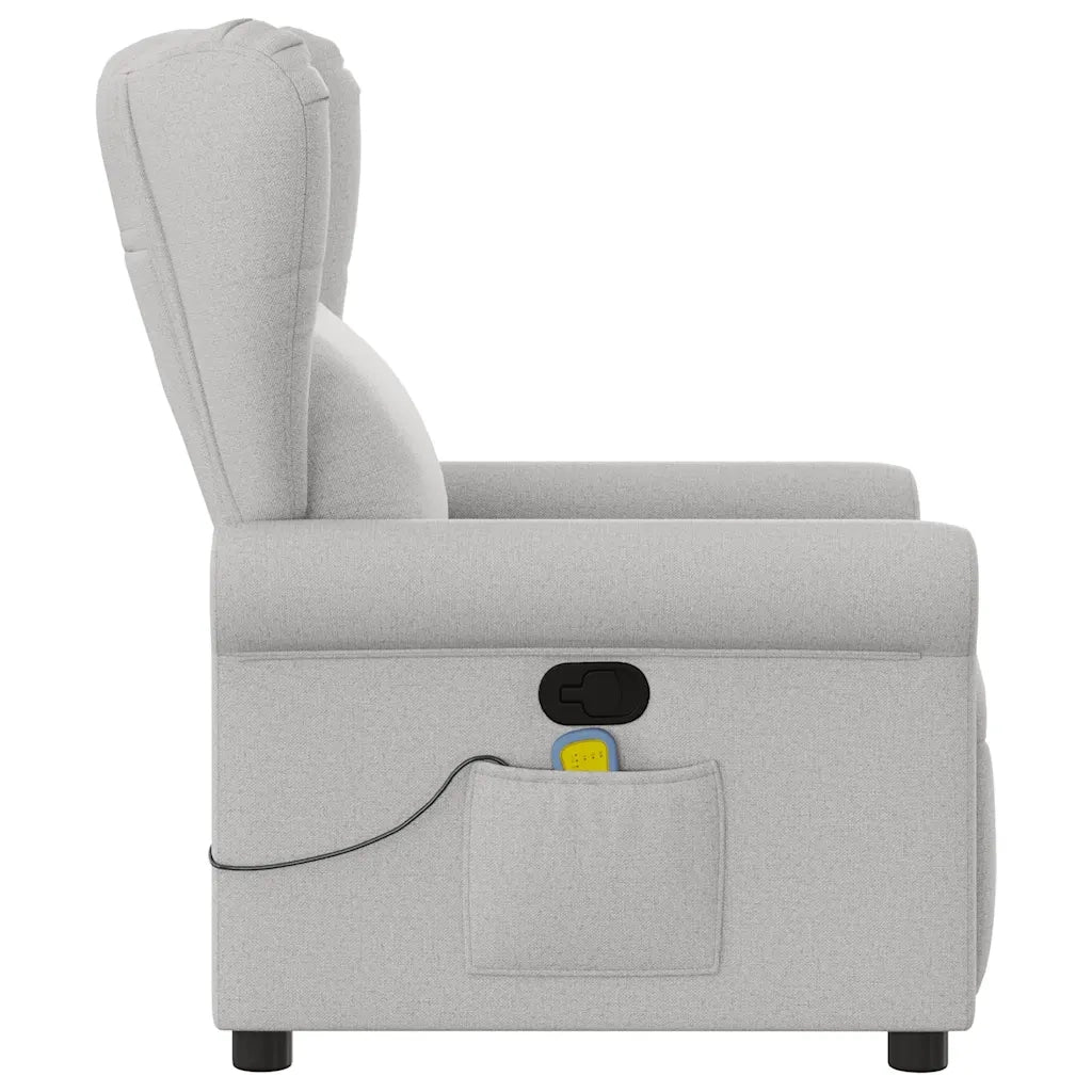 Poltrona Massaggiante Reclinabile Grigio Nuvola in Tessuto 4015675