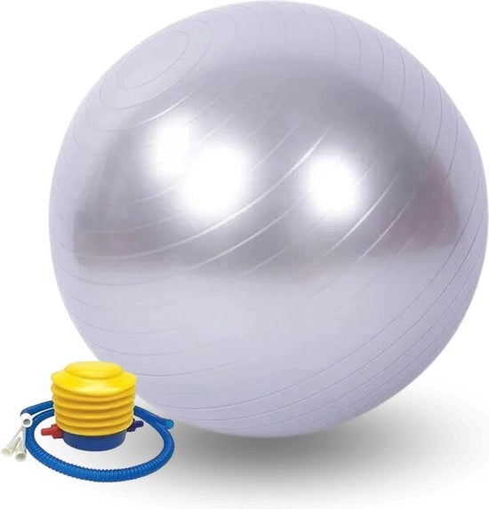 Bal da Ginnastica 45 cm. Bal Anti-Slittamento per Pilates. Ballo di Allenamento, Fitness, Equilibrio, Sport. Ballo in PVC per Relax, Dolore alla Schiena. Anti-Explosione. (Pompa Inflabili inclusa)
