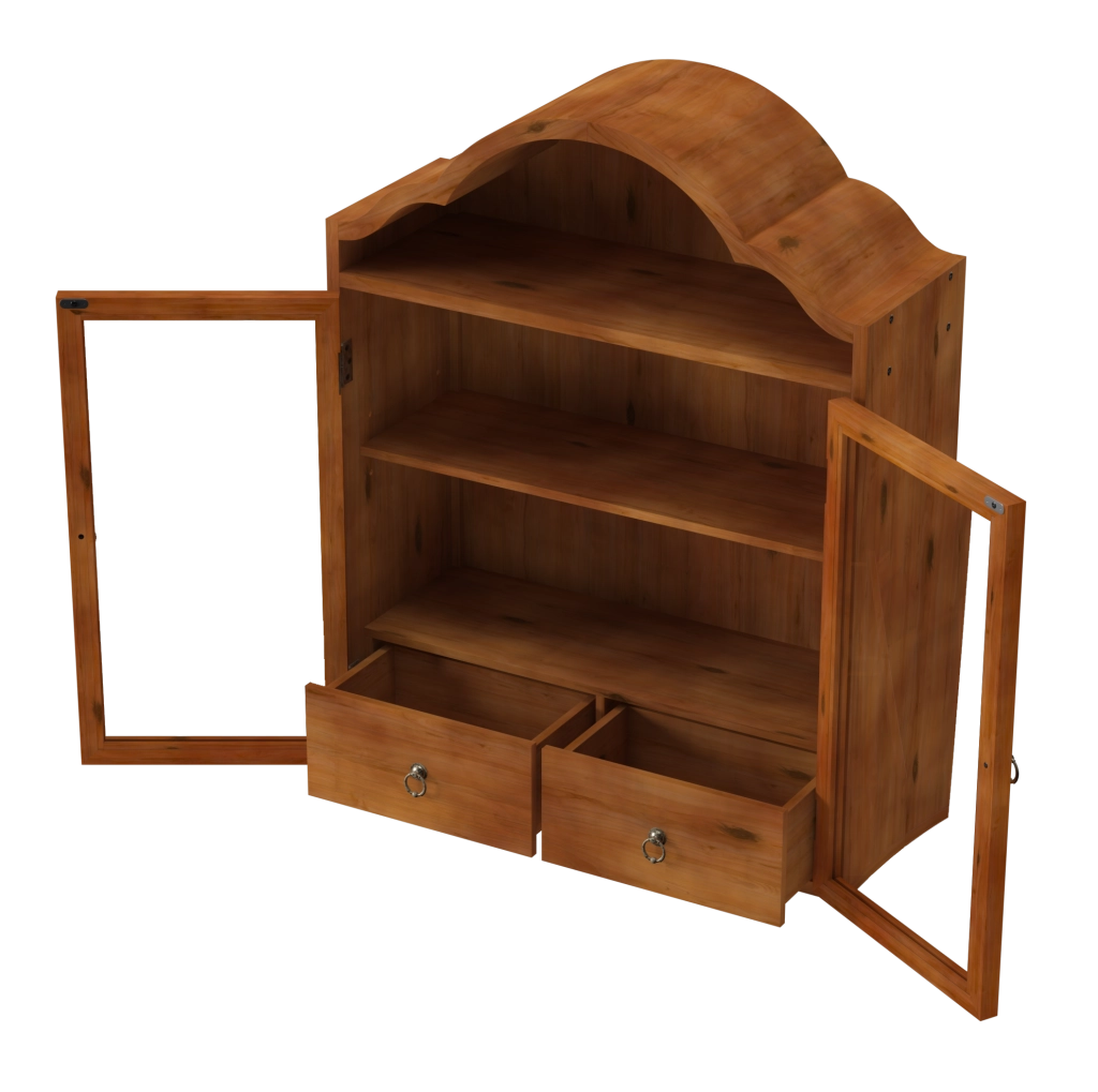 PENSILE 60x22x76,5 cm con ripiani regolabili e cassetti in legno massello marrone