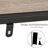 Scaffale Libreria Asimmetrica Stile Industriale in Legno e Metallo