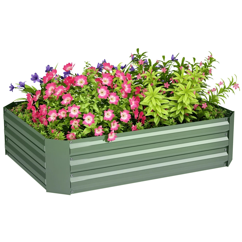 Hochbeet in acciaio zincato per giardino ¨C zephmum ¨C 120x90x30 cm verde scuro