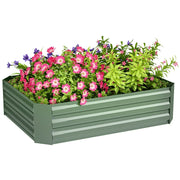 Hochbeet in acciaio zincato per giardino ¨C zephmum ¨C 120x90x30 cm verde scuro