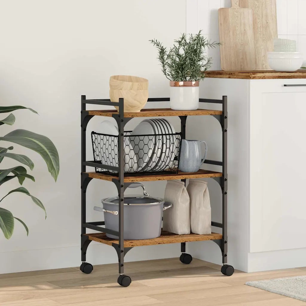 Carrello da Cucina-Scaffale per Cucina Legno vecchio 50 x 35 x 75.5 cm