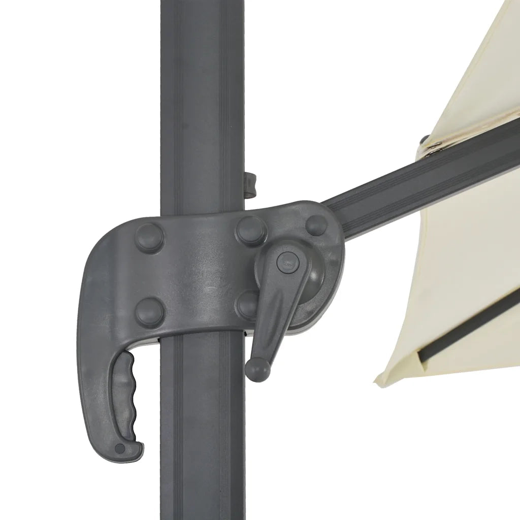 Ombrellone da giardino a sbalzo con palo in alluminio 300x300 cm Sabbia 44632
