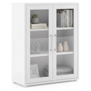 Credenza Ampezzo, Buffet da soggiorno, Madia da salotto, Dispensa da cucina, 89x40 h113 cm, Bianco