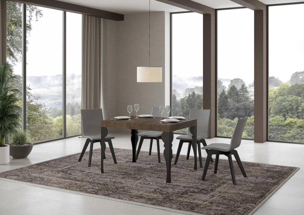 Tavolo Allungabile 110-194x70x77 cm Paxon Noce e Antracite