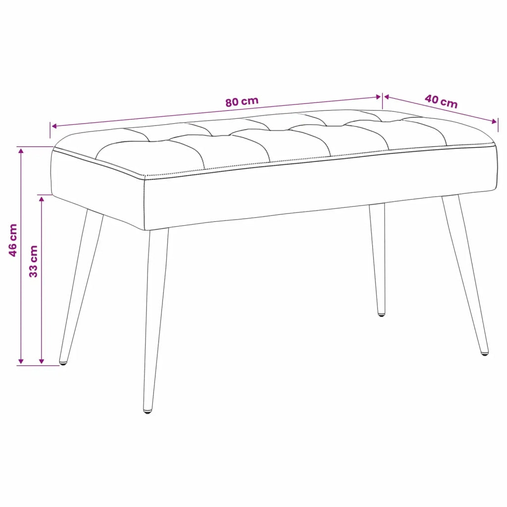 Panchina con bottoni imbottiti Blu 80 x 40 x 46 cm Velluto 42038524