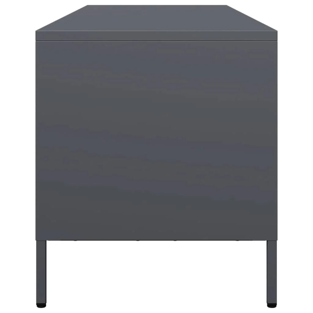 Mobile TV multimediale scaffale TV credenza TV sala da pranzo soggiorno camera da letto antracite 135 x 39 x 43,5 cm acciaio laminato a freddo antracite 02_0026393