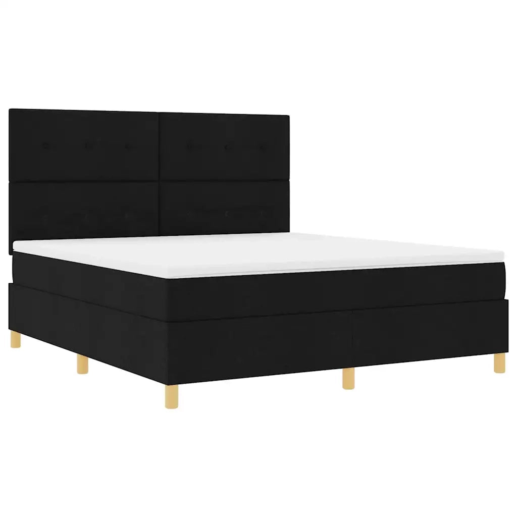 Letto a molle con materasso Nero 180 x 200 cm Tessuto 3339639