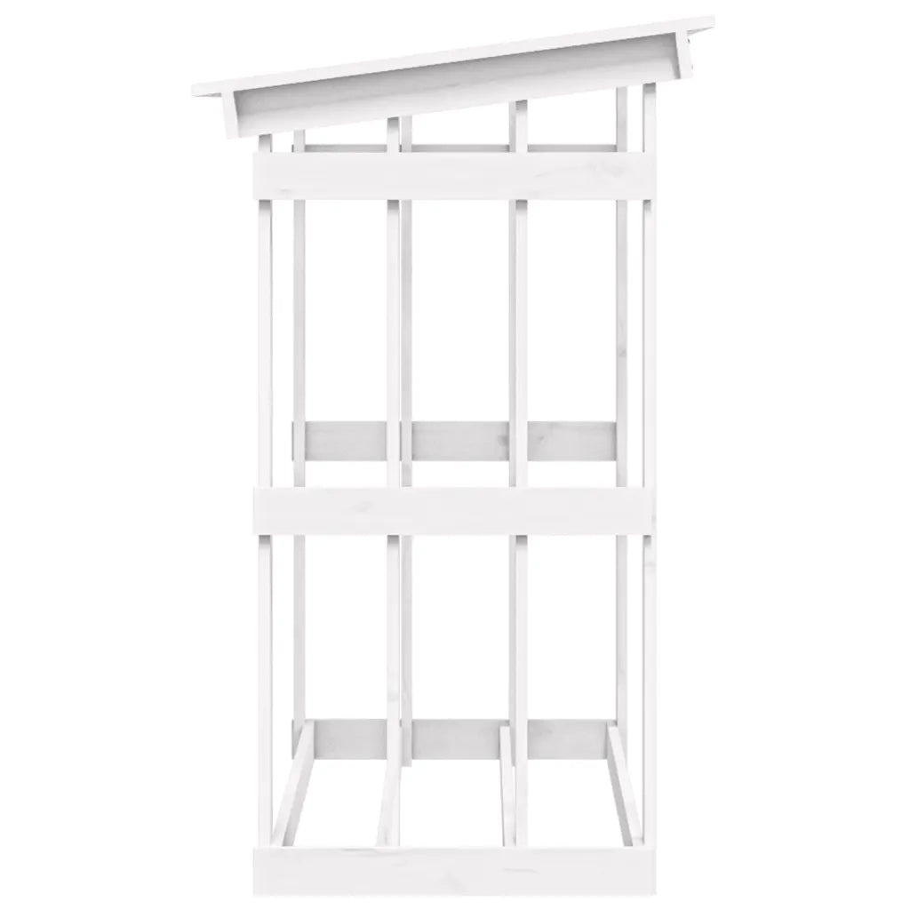 Portalegna Bianco 108x64,5x109 cm in Legno Massello di Pino cod mxl 62439