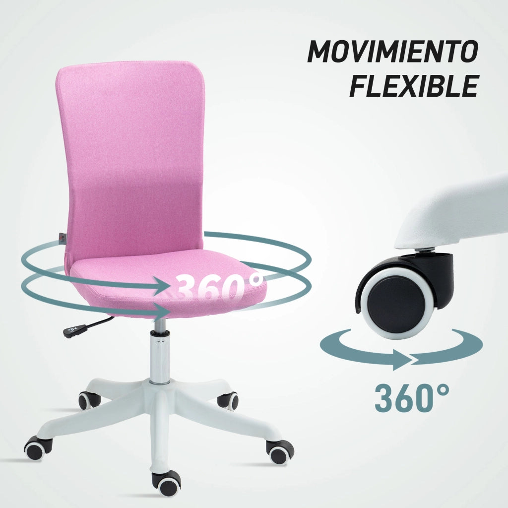 Sedia da Ufficio con Ruote e Altezza Regolabile ¨C zephmum ¨C Grigio Rosa 53x43x85-93 cm