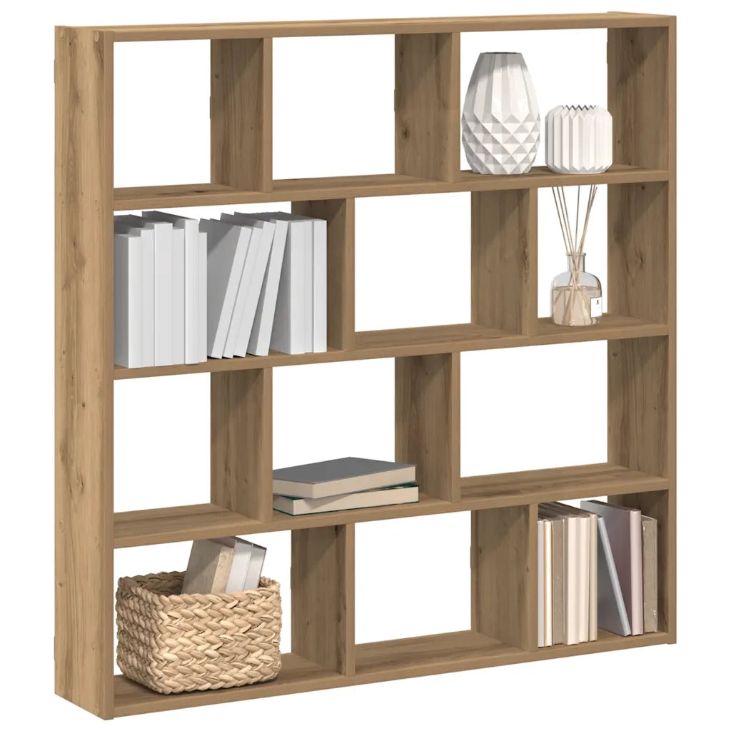 vidaXL Mensola a Muro Cubo 12 Scomparti Truciolato Rovere Artigianale