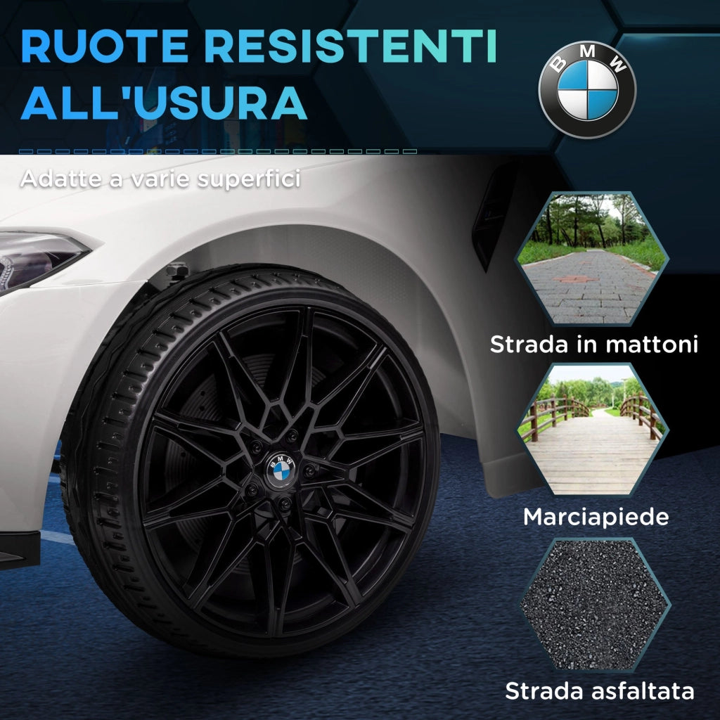 Macchina Elettrica per Bambini Licenza BMW M4 con Telecomando Bianca