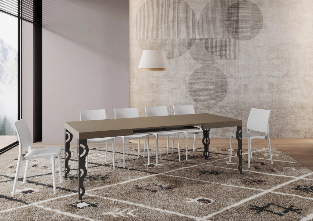 Tavolo allungabile 90x120/224 cm Karayan tortora gambe antracite