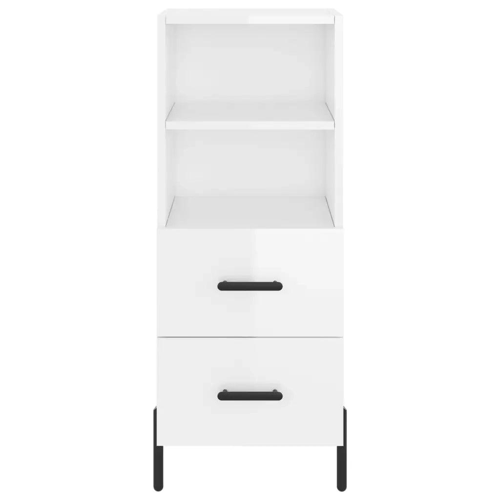Credenza-Buffet-Armadio da cucina Bianco Lucido 34,5x34x90 cm in Legno Multistrato 921608