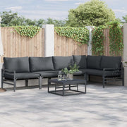 Set Divano da Giardino con cuscino 5 pcs Nero Acciaio 3378988