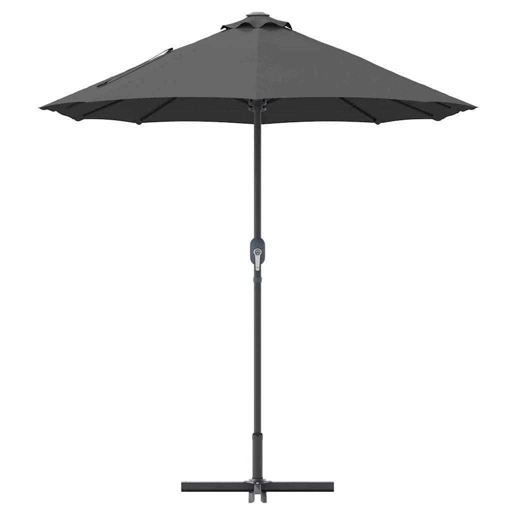 Ombrellone da giardino pieghevole moderno 370 x 197 x 239 cm facile da trasportare resistente realizzato in poliestere color antracite 02_0058741