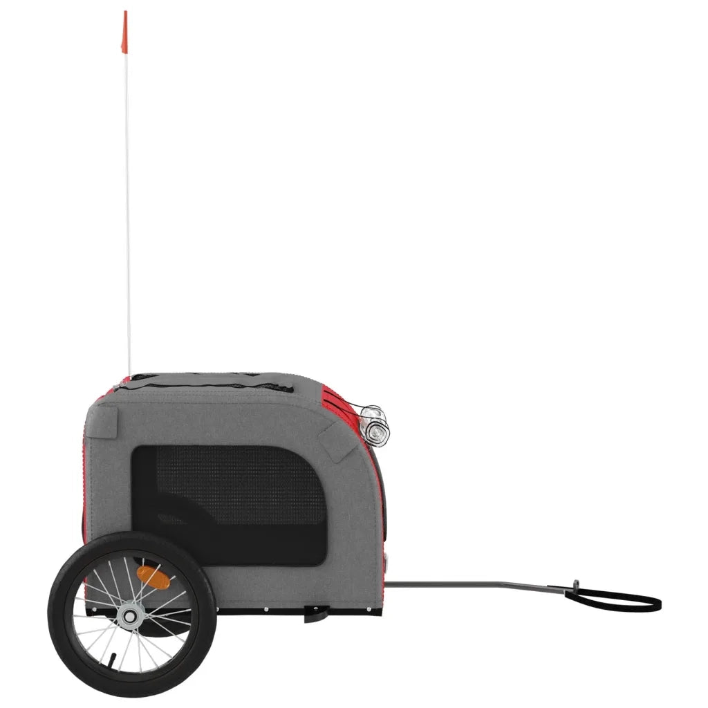Rimorchio da Bici per Animali Rosso e Grigio Oxford e Ferro CFW7334353