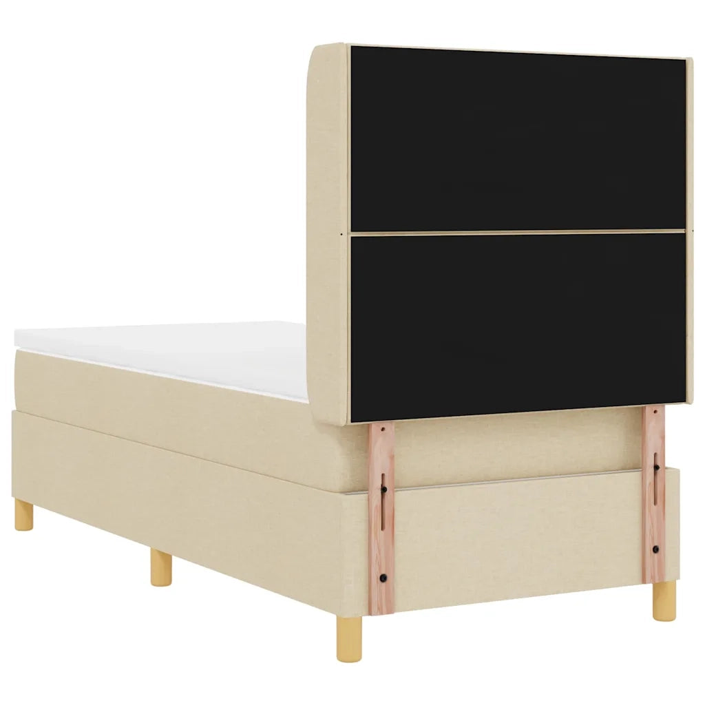 Letto a molle con testiera Crema 90 x 190 cm Tessuto 3341873