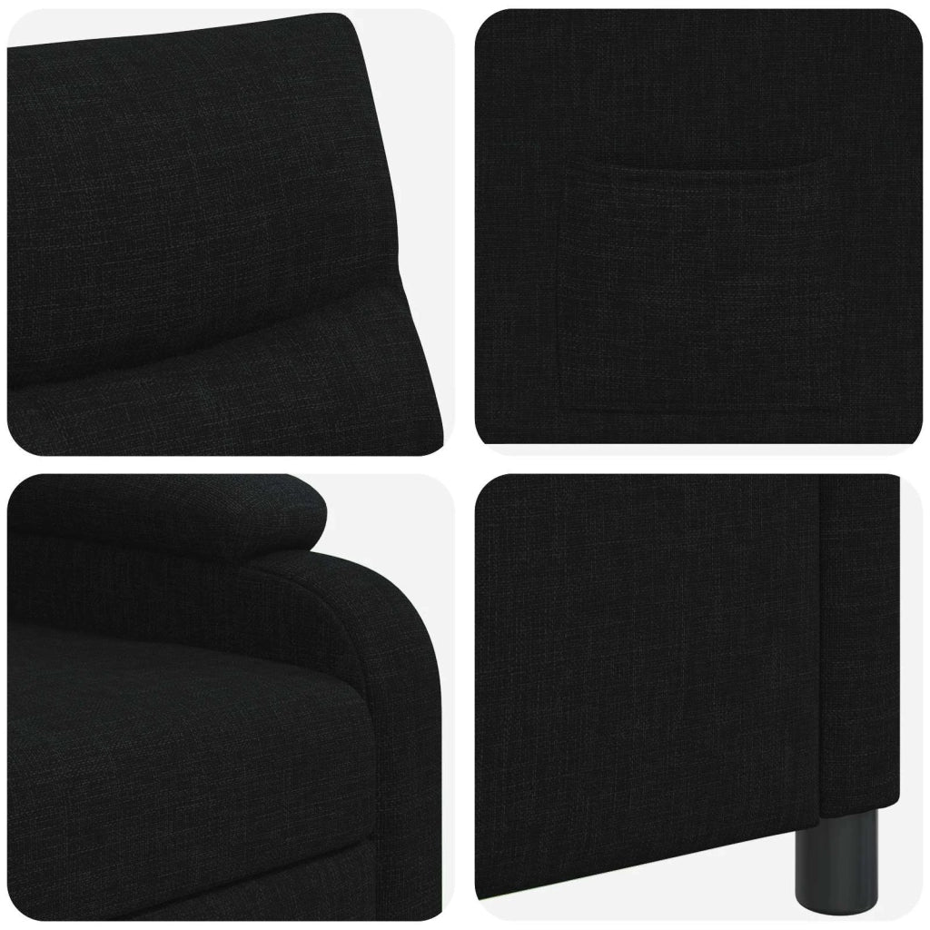 Divano Sedia-Poltrona reclinabile Nero Tessuto 883980