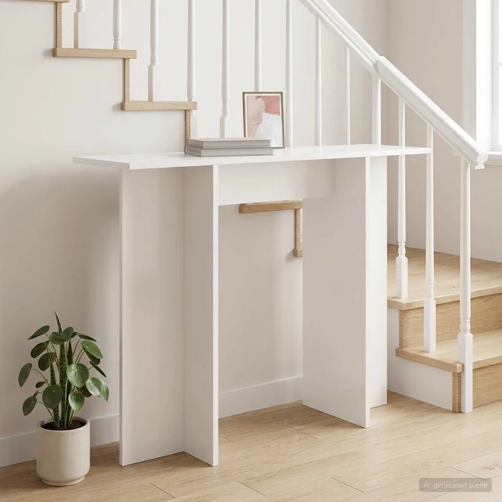 Tavolo consolle Bianco 100 x 30 x 75 cm Legno ingegnerizzato 8001167