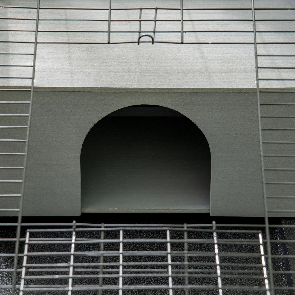 Conigliera da Giardino 90x53x50 cm in Legno Grigio Scuro