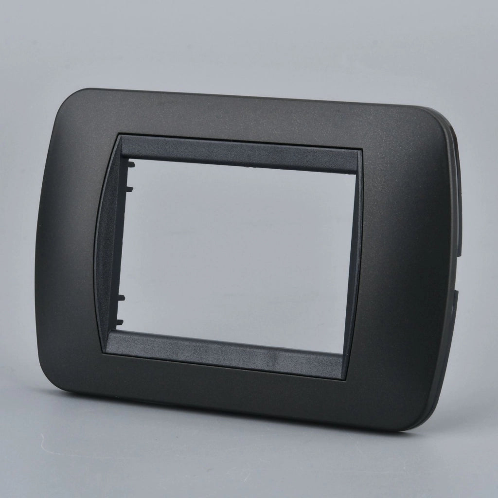 Placca Plastica Ovale MBL 3M Nero Compatibile Bticino Living BLN88302