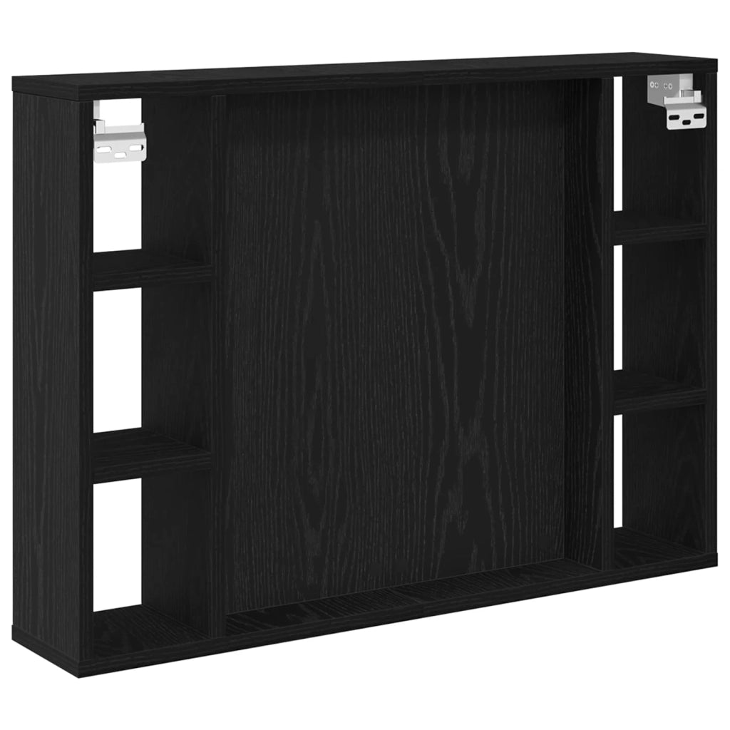 Mobiletto per specchio con specchio Rovere Nero 76 x 15 x 55 cm CFW3459699