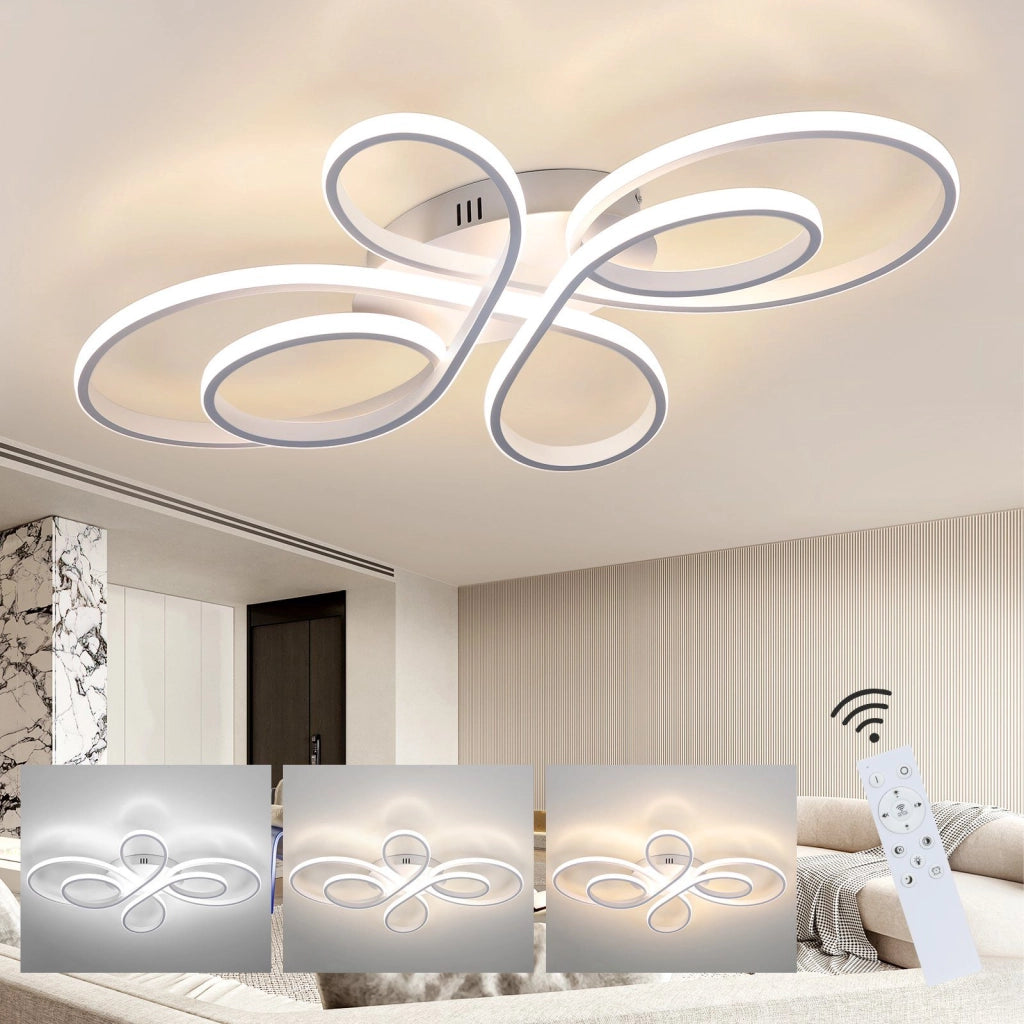 ZMH Lampada da soffitto LED grande dimmerabile 100 cm 90W moderna per soggiorno